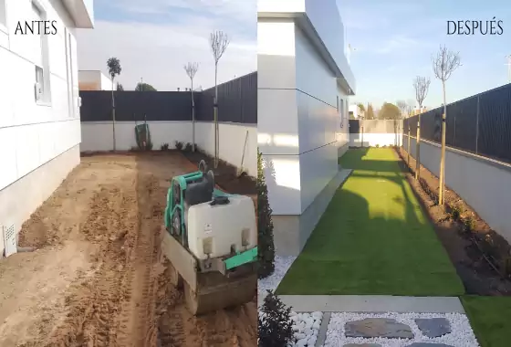 Instalación residencial de césped artificial en Arroyomolinos