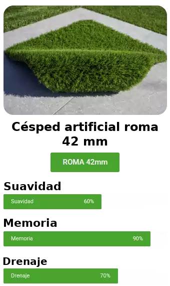 Césped artificial roma 42 mm